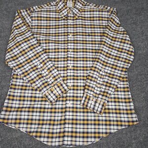 Brooks Brothers Regent Non-Iron Supima Cotton Shirt XL Navy Yellow Plaid 26148